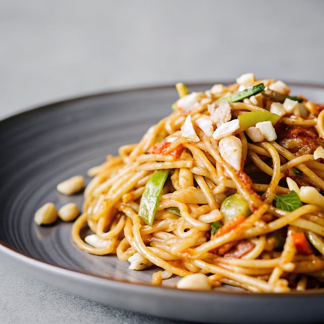 Stir Fried Noodles with Peanut Sauce