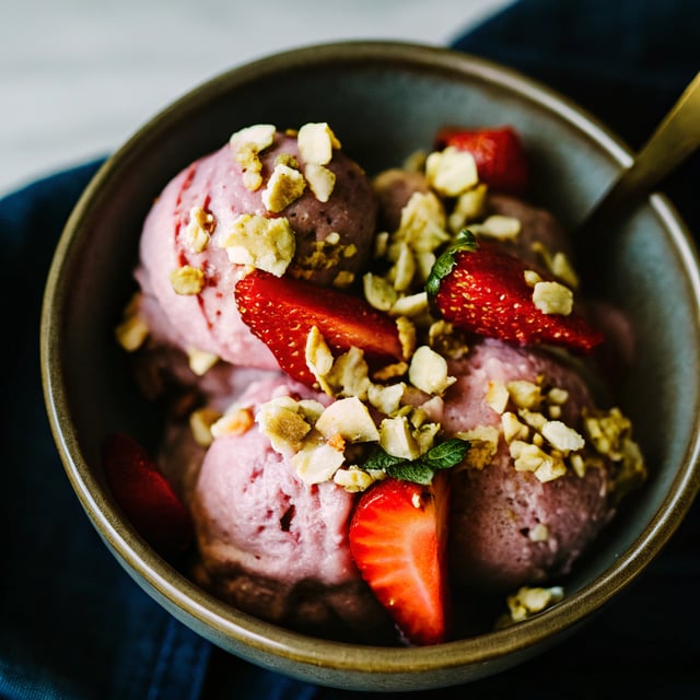 Strawberry Ice Cream (No Churn)