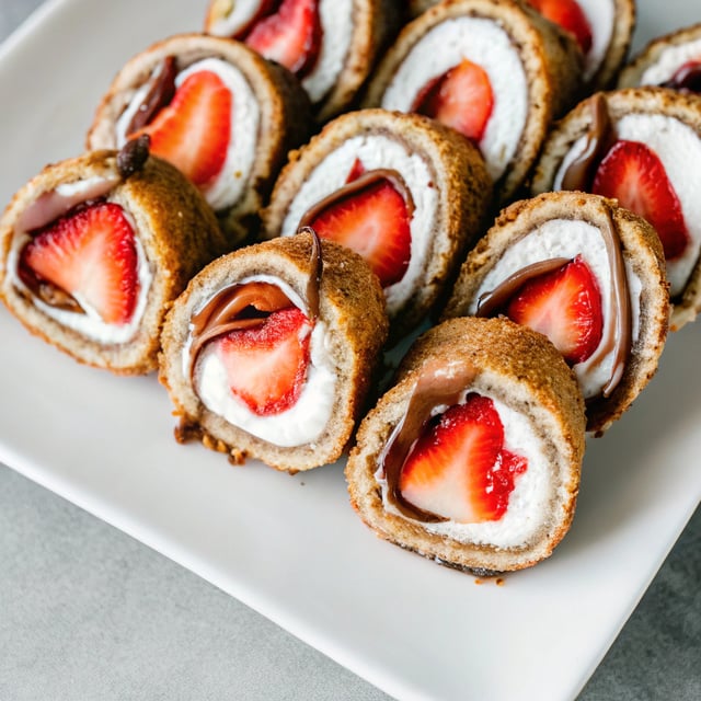 Strawberry Nutella French Toast Roll Ups