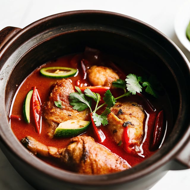 Thai red curry pot roast chicken