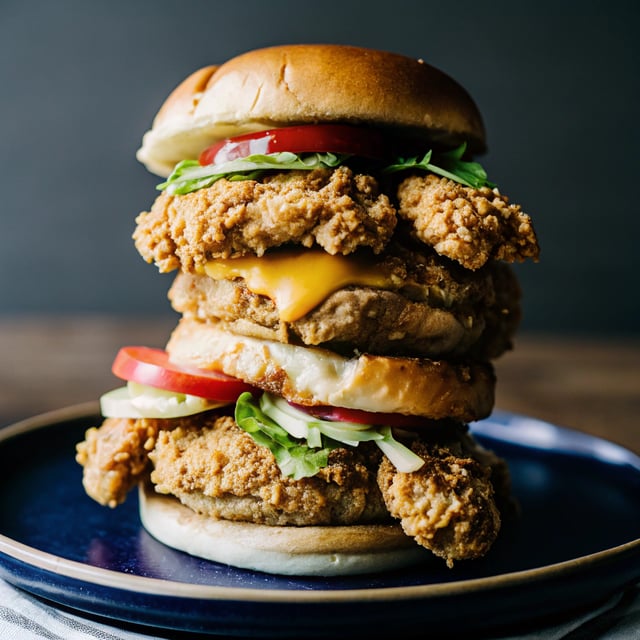 Ultra Crunchy Fried Chicken Burger