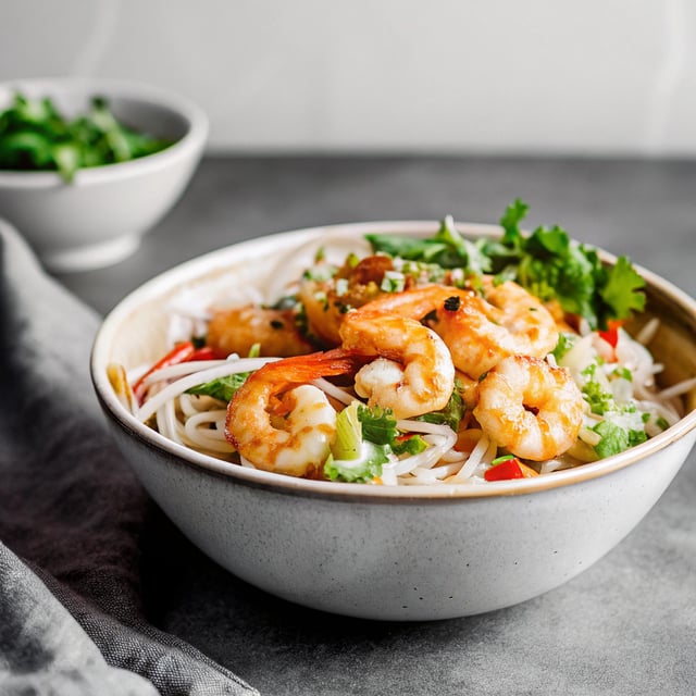 Vietnamese Garlic Shrimp (Prawn) Noodle Salad