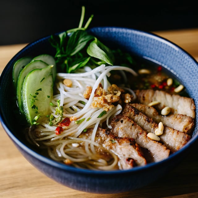 Vietnamese pork noodle bowls (bun thit nuong)