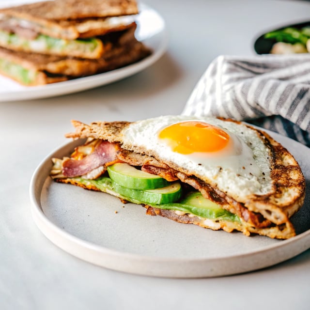 Whole Egg, Bacon and Avocado Quesadilla