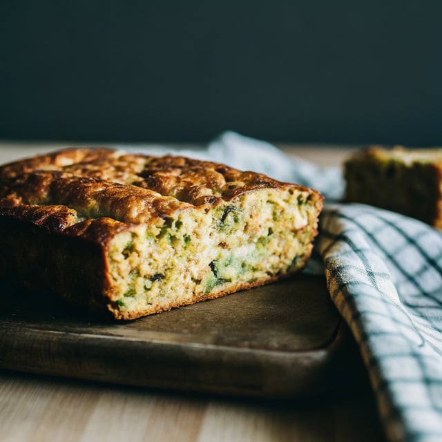 Zucchini cheese muffin slab