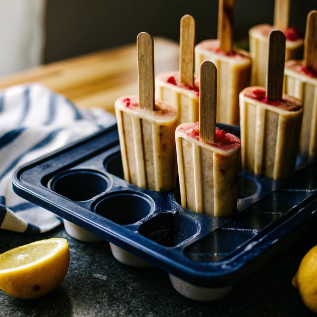 BBQ Desserts: Creamy Lemon Raspberry Popsicles