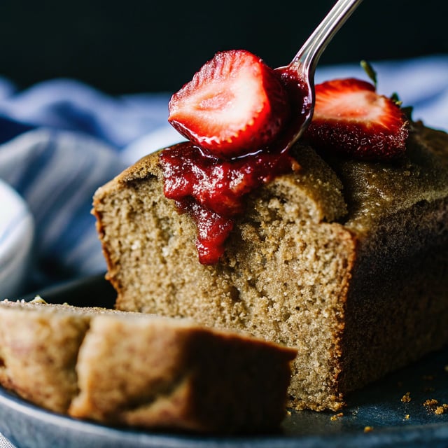 Brown Butter Pound Cake with Strawberry Compote