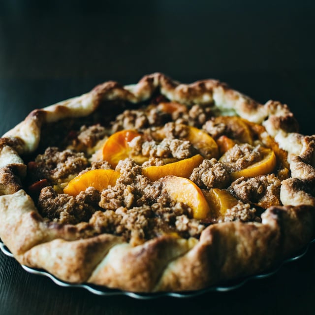 Brown Sugar Peach Crumble Pie