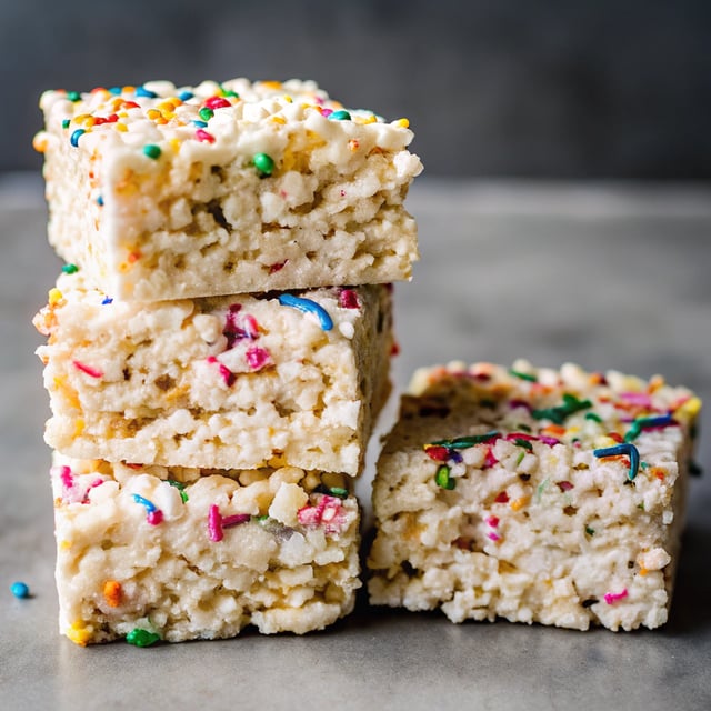 Cake Batter Rice Krispie Treats