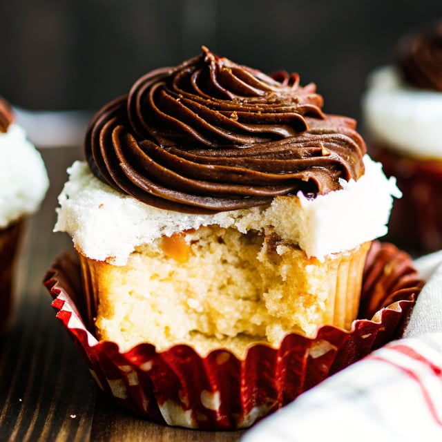 Chocolate Caramel Coconut Cupcakes