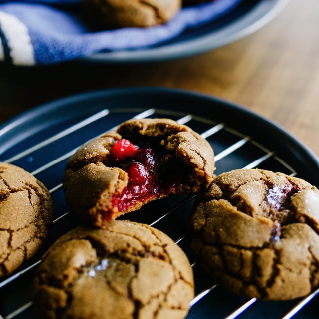 Chocolate Raspberry Crinkle Cookies