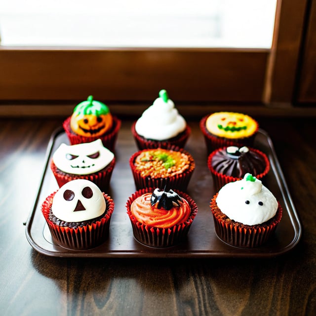 Decorated Halloween Cupcakes