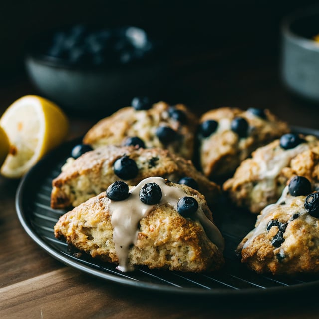 Glazed Lemon Blueberry Scones
