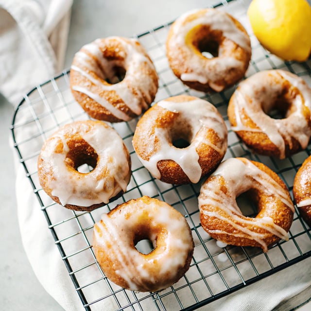 Glazed Lemon Poppy Seed Donuts