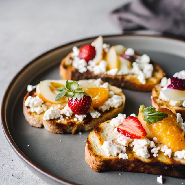 Goat Cheese, Honey, & Fruit Crostini