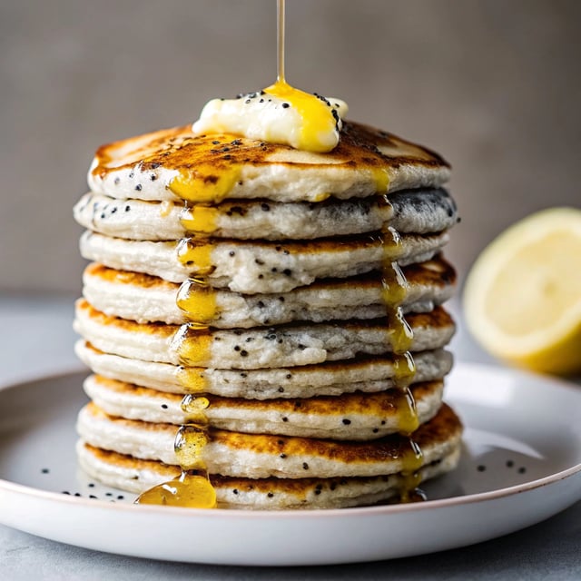 Greek Yogurt Lemon Poppy Seed Pancakes