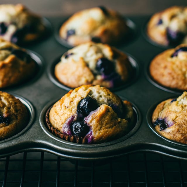 Healthy Blueberry Banana Muffins