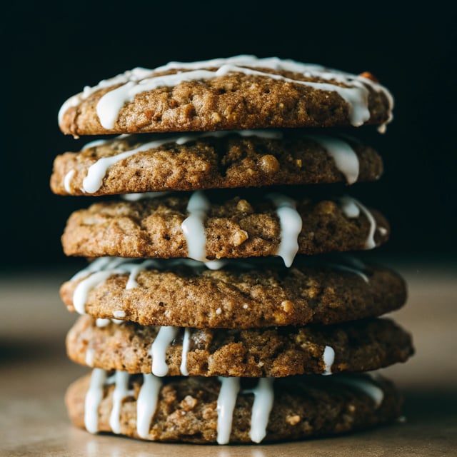 Iced Gingerbread Oatmeal Cookies