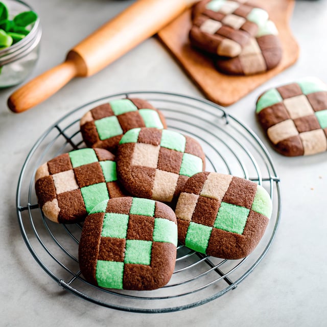 Mint Chocolate Checkerboard Cookies