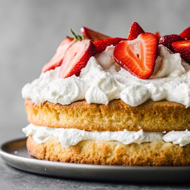 One Layer Strawberry Shortcake Cake