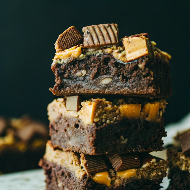 Peanut Butter Cup Crunch Brownies