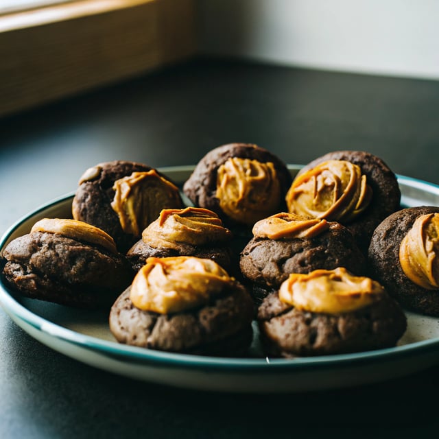Peanut Butter Filled Brownie Cookies