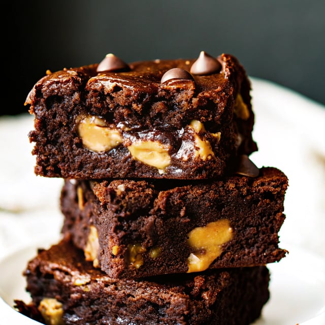 Peanut Butter Stuffed Brownies