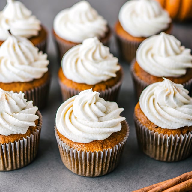 Pumpkin Cupcakes with Cream Cheese Frosting