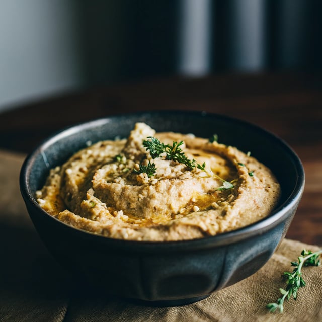 Smooth Roasted Garlic Parmesan Hummus