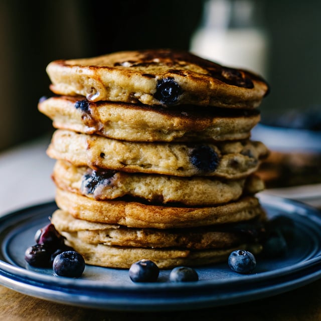 Whole Wheat Blueberry Pancakes