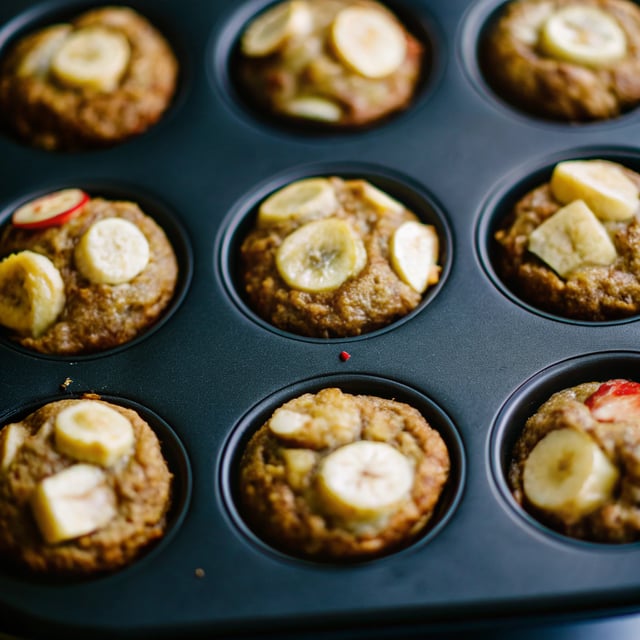 Baby (Mini) Apple Banana Oat Muffins