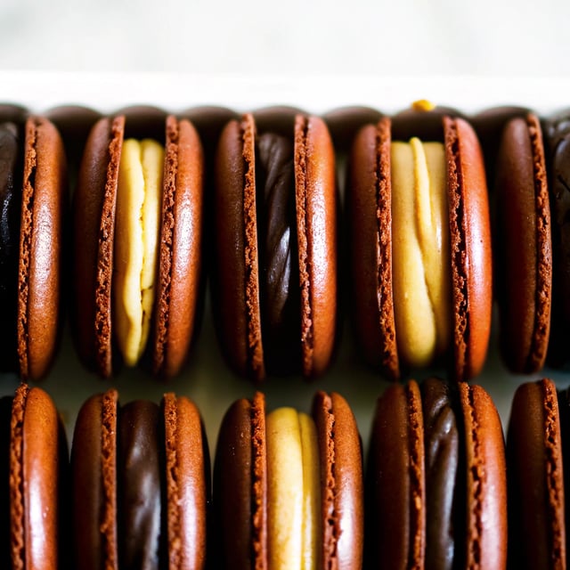 Chocolate Peanut Butter Macarons