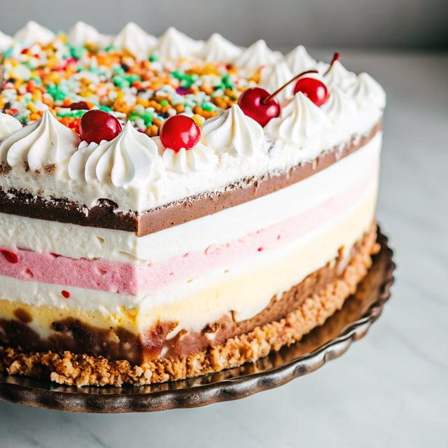 Easy 5 Layer Ice Cream Cake