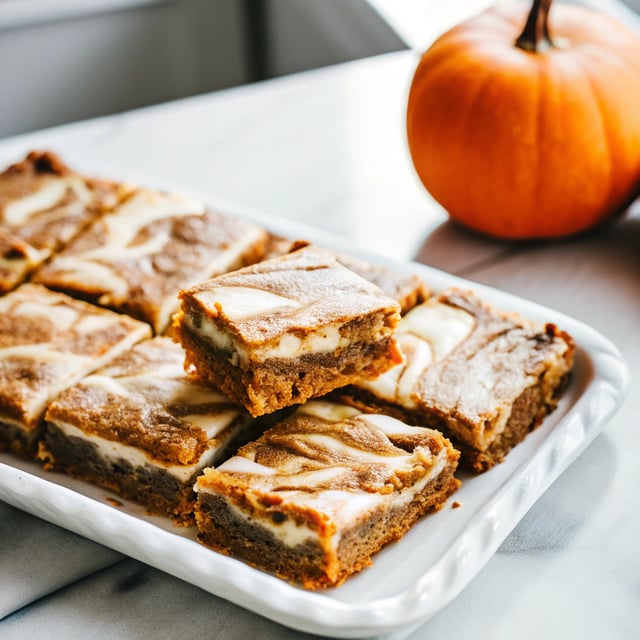 Pumpkin Cream Cheese Swirl Bars