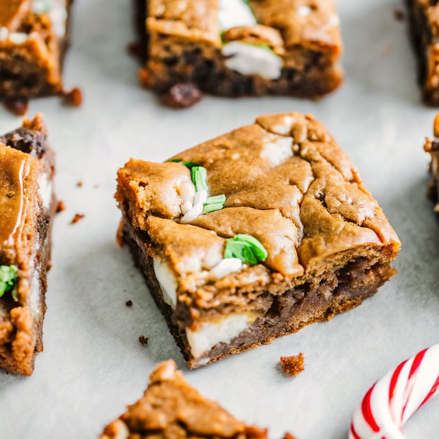 York Peppermint Patty Stuffed Chocolate Chip Cookie Bars