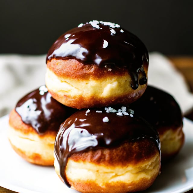 Brioche Doughnuts with Chocolate-Bourbon Glaze