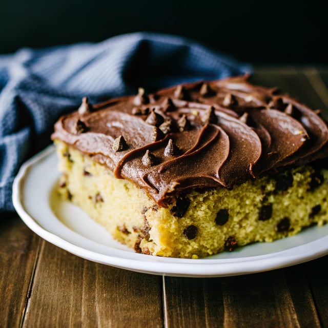 Chocolate Chip Snack Cake with Chocolate Buttercream