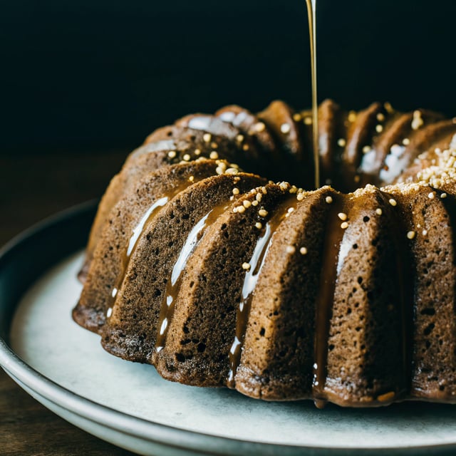 Chocolate Olive Oil Bundt Cake with Coffee and Oats