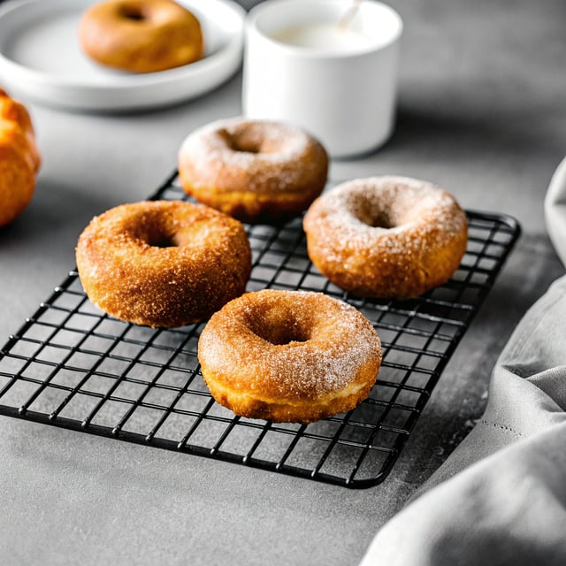 Cinnamon Sugar Baked Pumpkin Donuts
