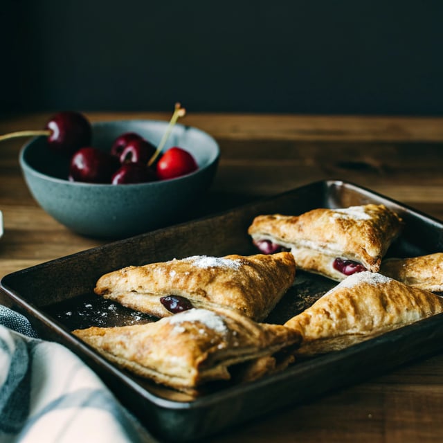 Flaky Sour Cherry Turnovers