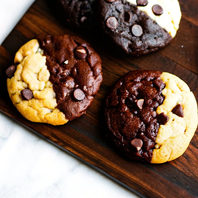 Half-n-Half Chocolate Chocolate Chip Cookies