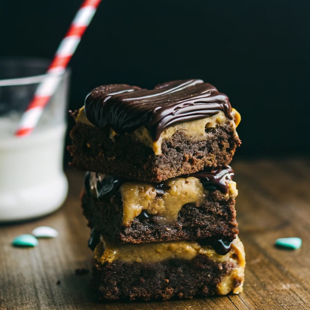 Layered Peanut Butter Crunch Brownies