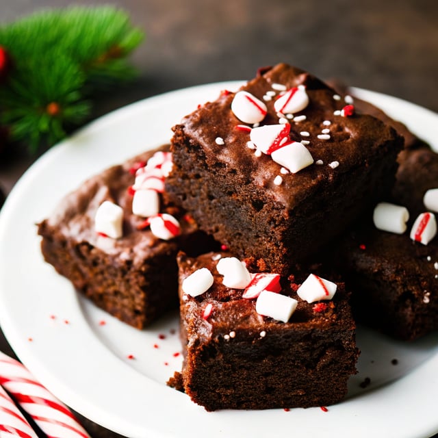 Peppermint Hot Chocolate Brownies
