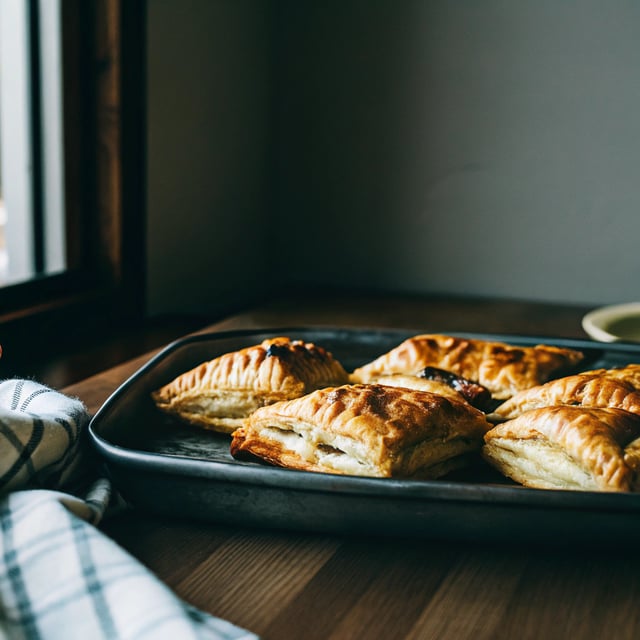 Puff Pastry Turnovers With Jam & Cream Cheese Filling