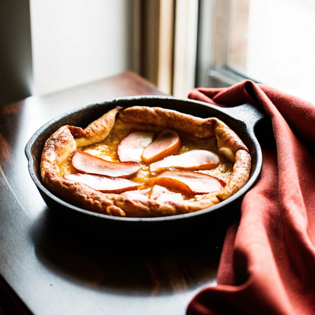Puffed Pear Pancake with Vanilla Bean
