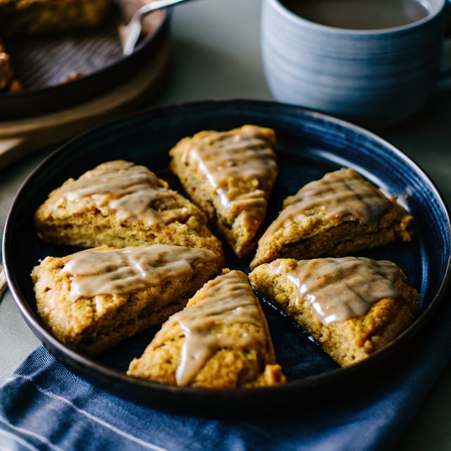 Pumpkin Scones with Maple Icing