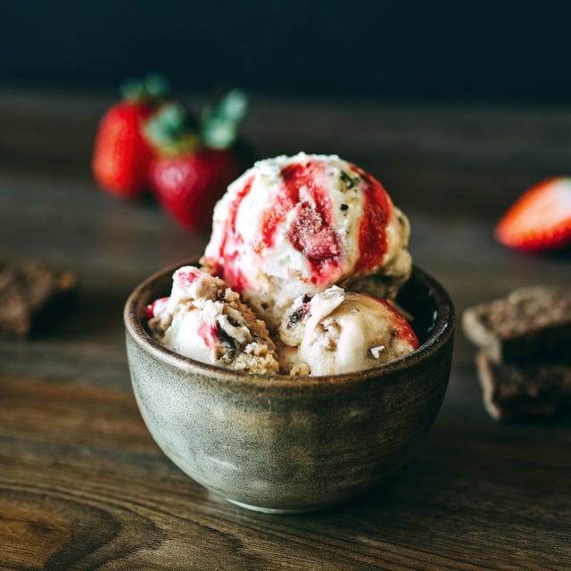 Strawberry Cookies and Cream No-Churn Ice Cream