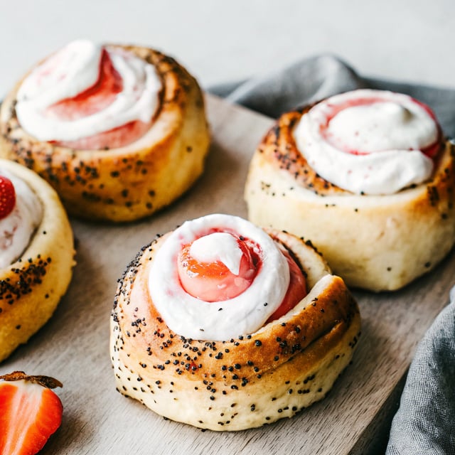 Strawberry Poppy Seed Buns