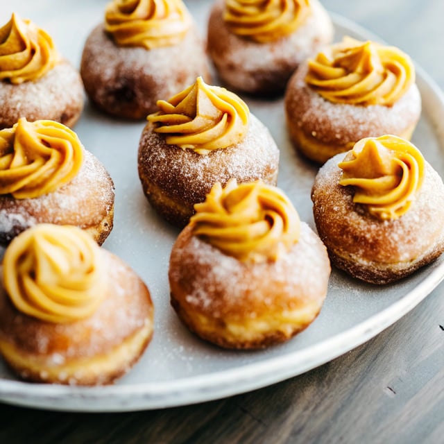 Vanilla Doughnuts with Pumpkin Pastry Cream