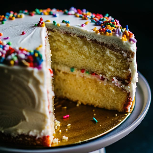 White Sprinkle Cake with Cream Cheese Frosting